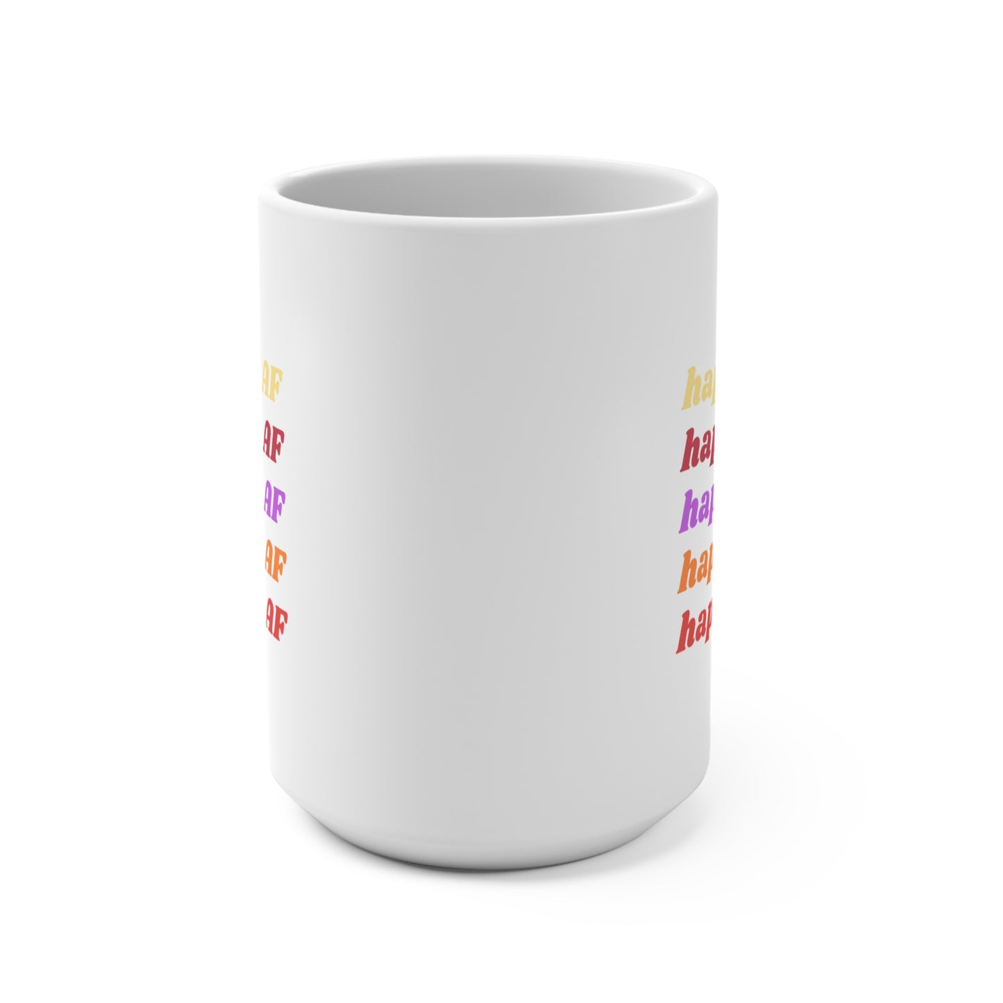 Happy AF Mug | 15oz Ceramic Coffee Cup, Gift for Sober Friends