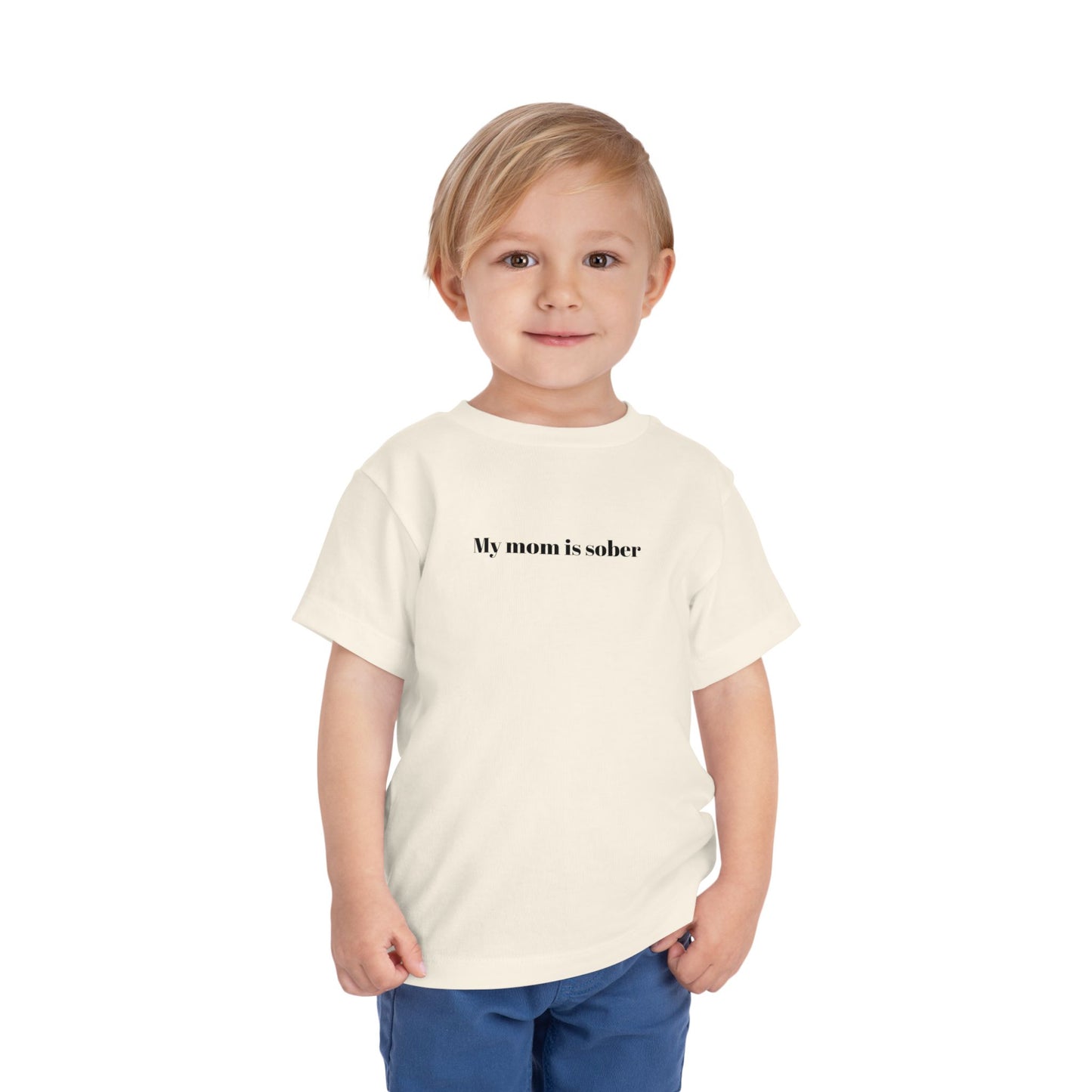 'My mom is sober' toddler tee